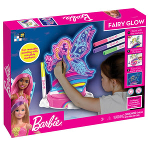Natlampe til børn med USB og tusse-farver, plast glasplade – Barbie