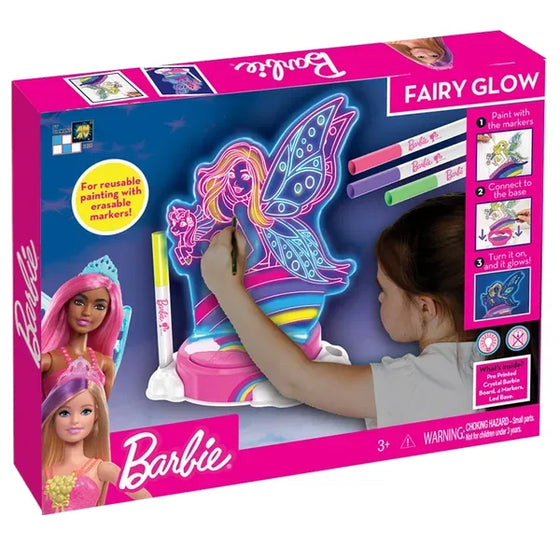 Natlampe til børn med USB og tusse-farver, plast glasplade – Barbie