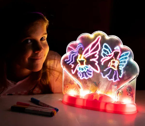 Natlampe og dekorationssæt til malede 3D Barbie-billeder med base og lys – Barbie