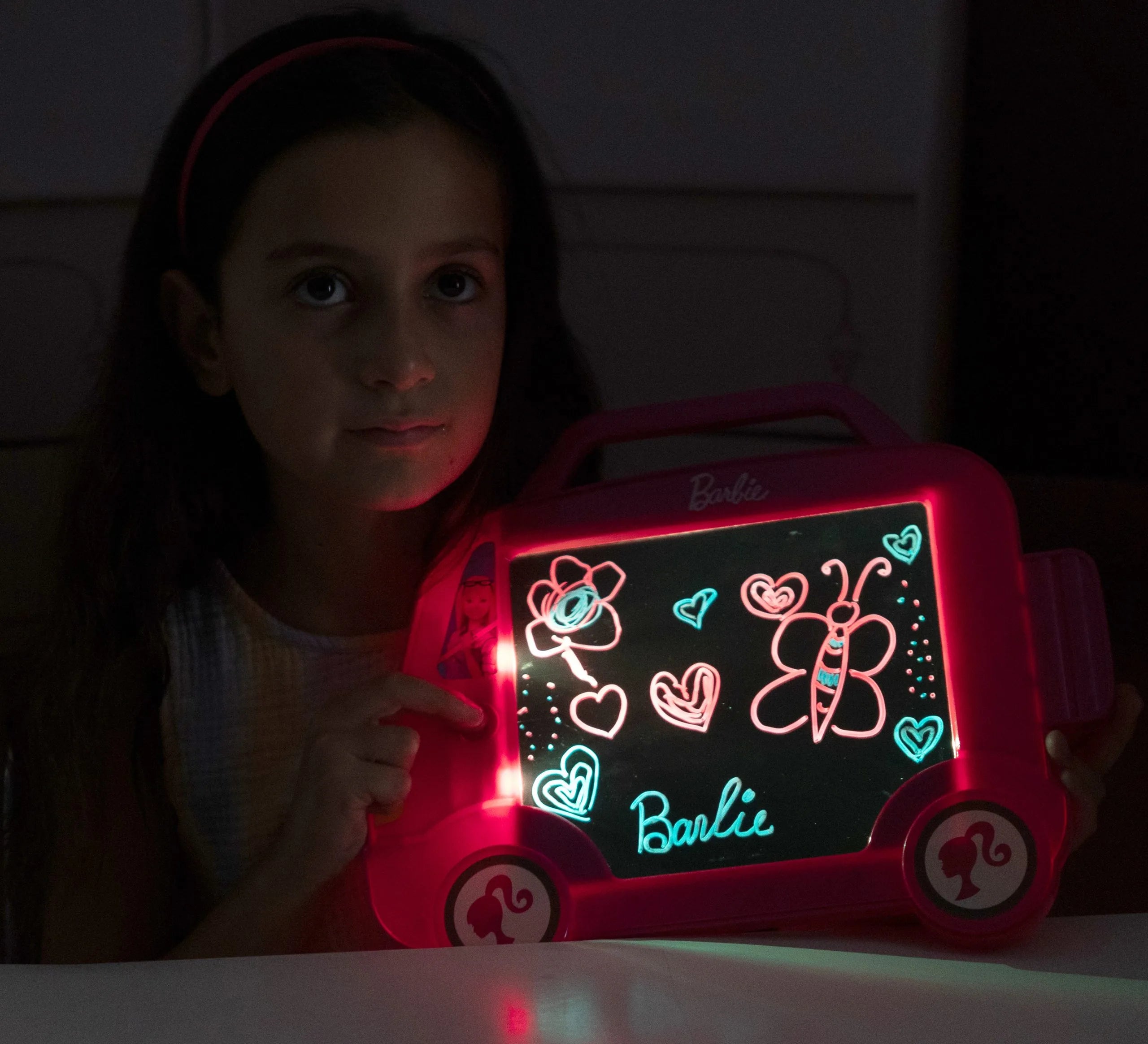 LED-tegnetavle Glow Pad med farveskiftende lys – Barbie