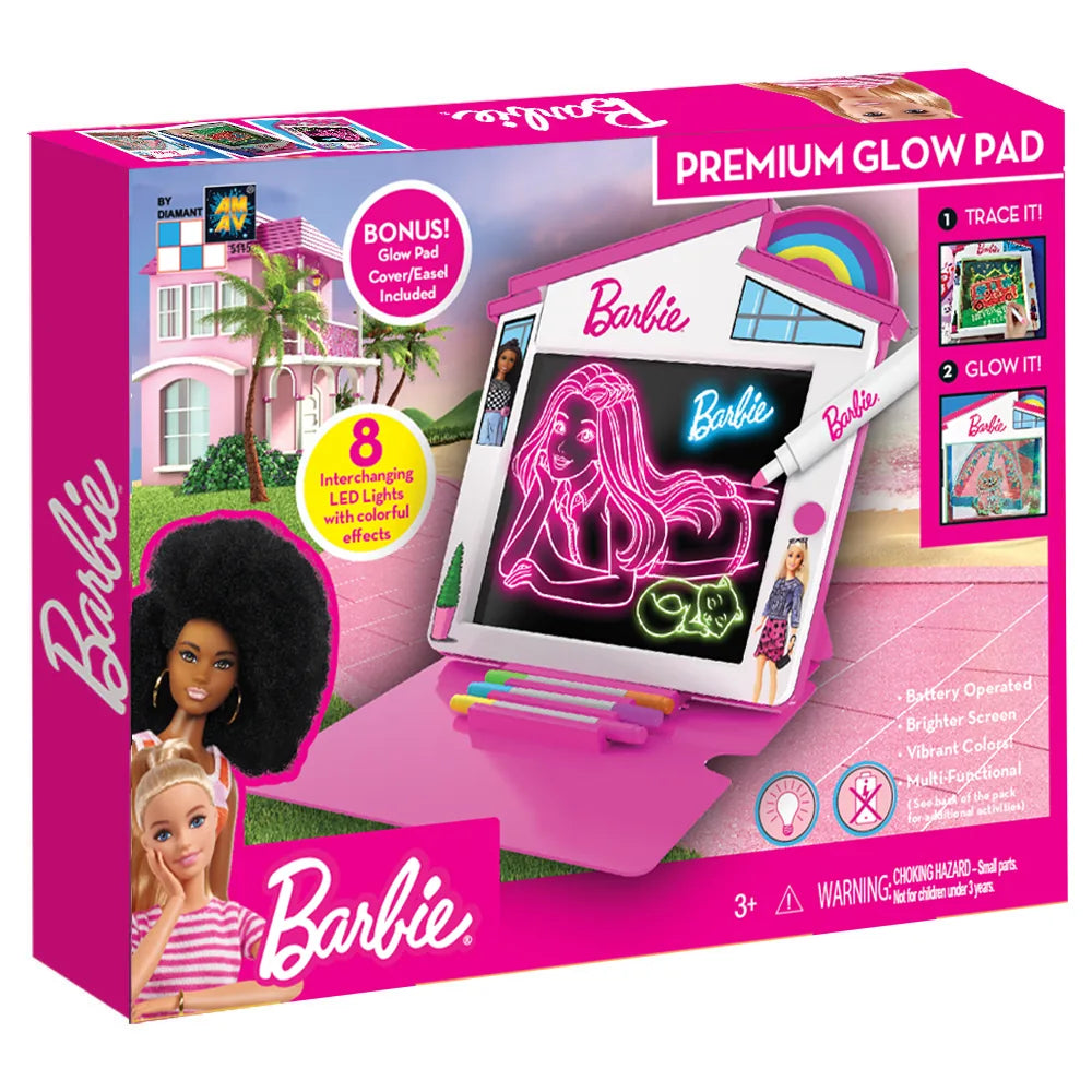 Tegnetavle med LED Glow Pad til børn – Barbie