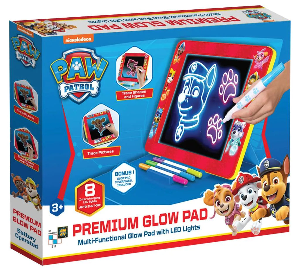Glow Pad tegnetavle med LED-lys og tilbehør – Paw Patrol