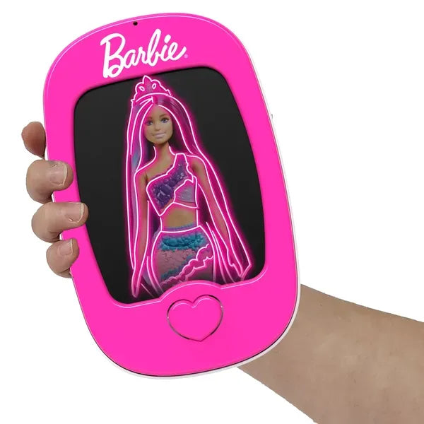 Bærbar selvlysende tegneplade til børn med skabeloner og tusser – Barbie
