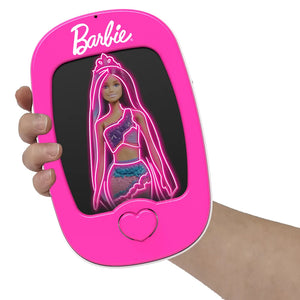 Bærbar selvlysende tegneplade til børn med skabeloner og tusser – Barbie