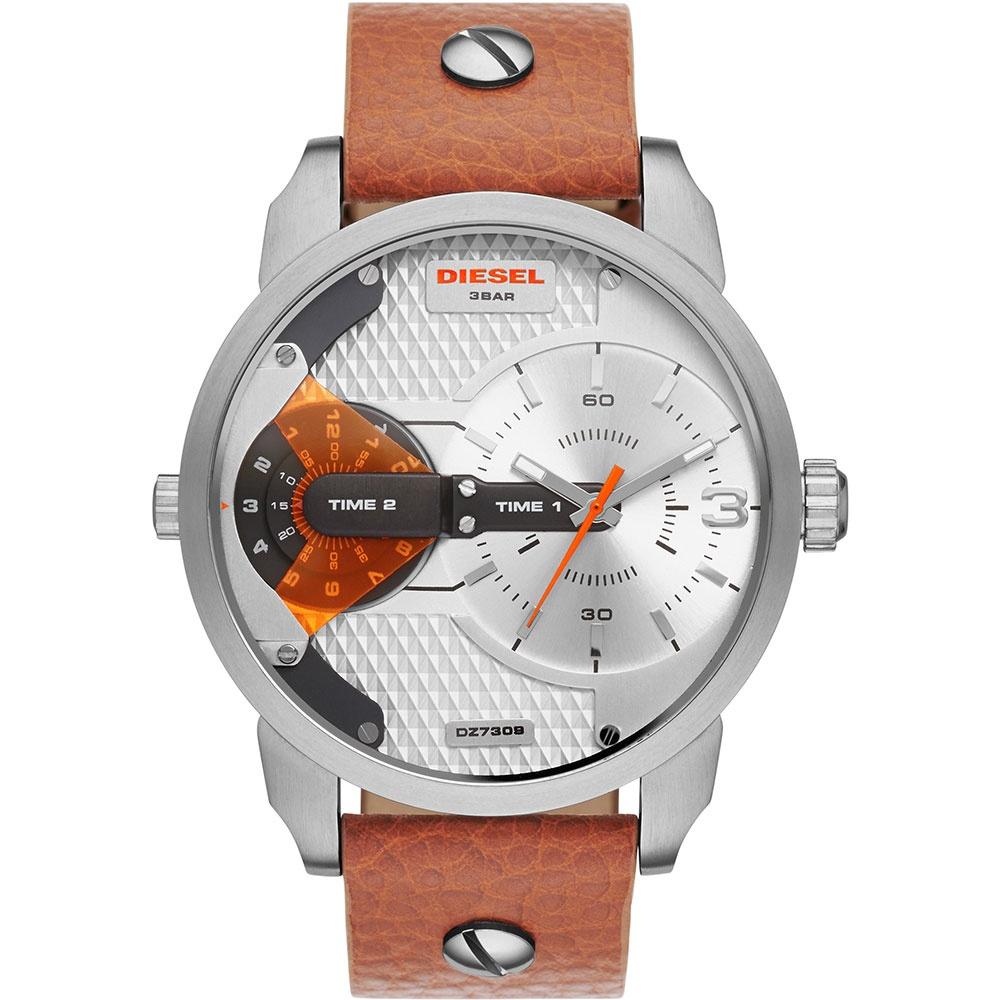 Diesel Dz7309 Men S Mini Daddy sølv brunt ur
