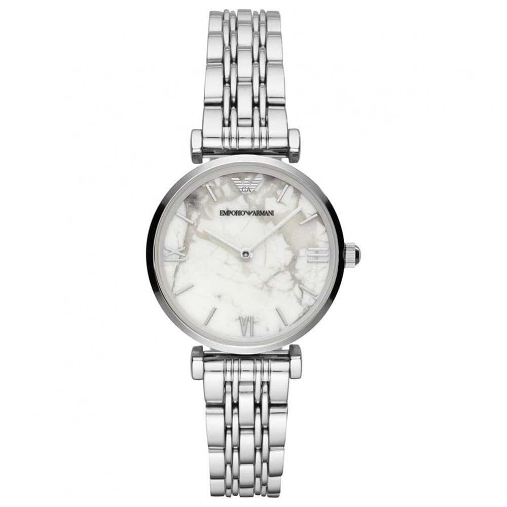 Emporio Armani Ar11170 dameur sølv hvid Marble