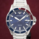 Emporio Armani Ar11339 Men S Diver stål blåt ur