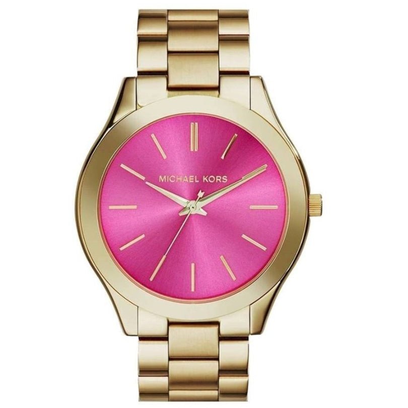 Michael Kors Mk3264 dameur Slim Runway guld lyserød