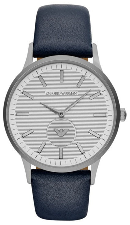 Emporio Armani Renato hvid skive blå læder rem ur For Men Ar11119