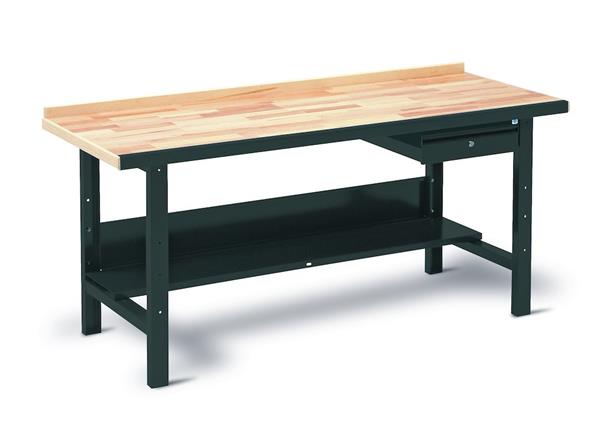 Værkstedsbord 2000 mm, 900 kg belastning, 1 skuffe, grå - Blika