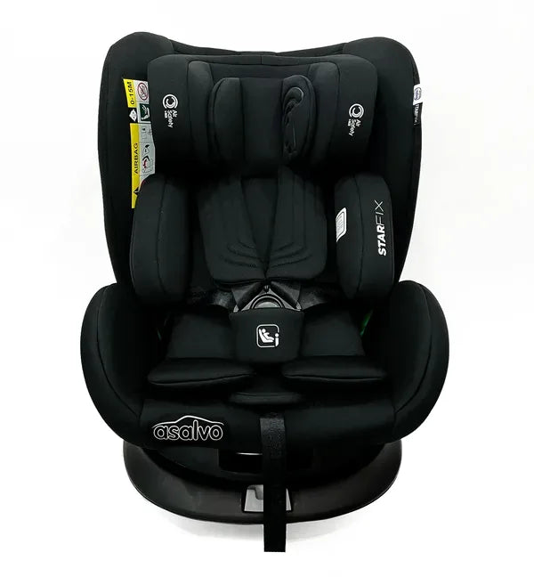 Autostol 0–36 kg i-Size 360° roterbar, Isofix, Star Fix, Sort — Asalvo