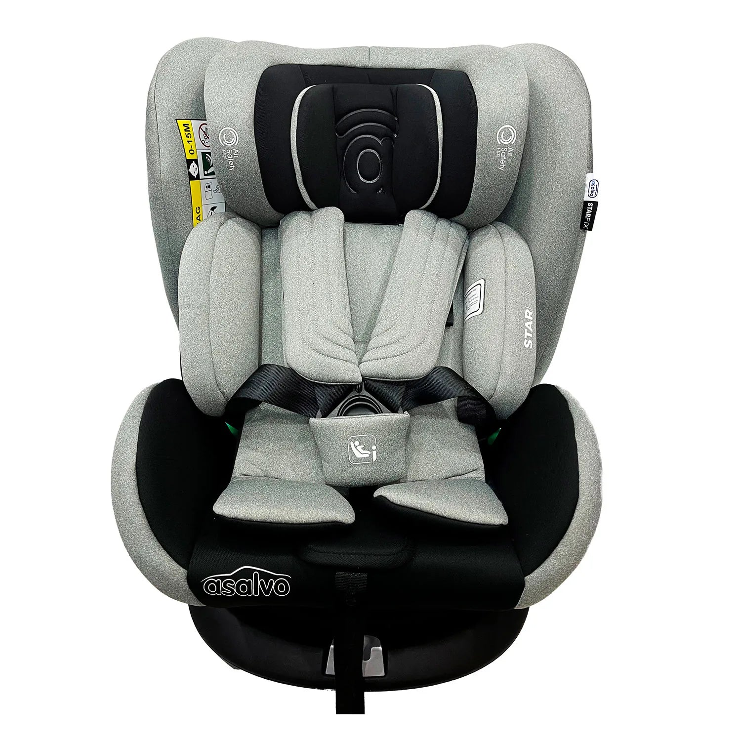 Asalvo Autostol 0-36 kg. og 360 graders rotation, Star fix, Grå