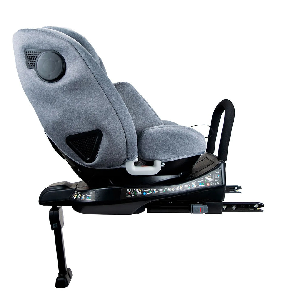 Autostol 0–36 kg, 360° roterbar, nakkebeskyttelse, ISOFIX/støtteben – Turing/Grå, Asalvo