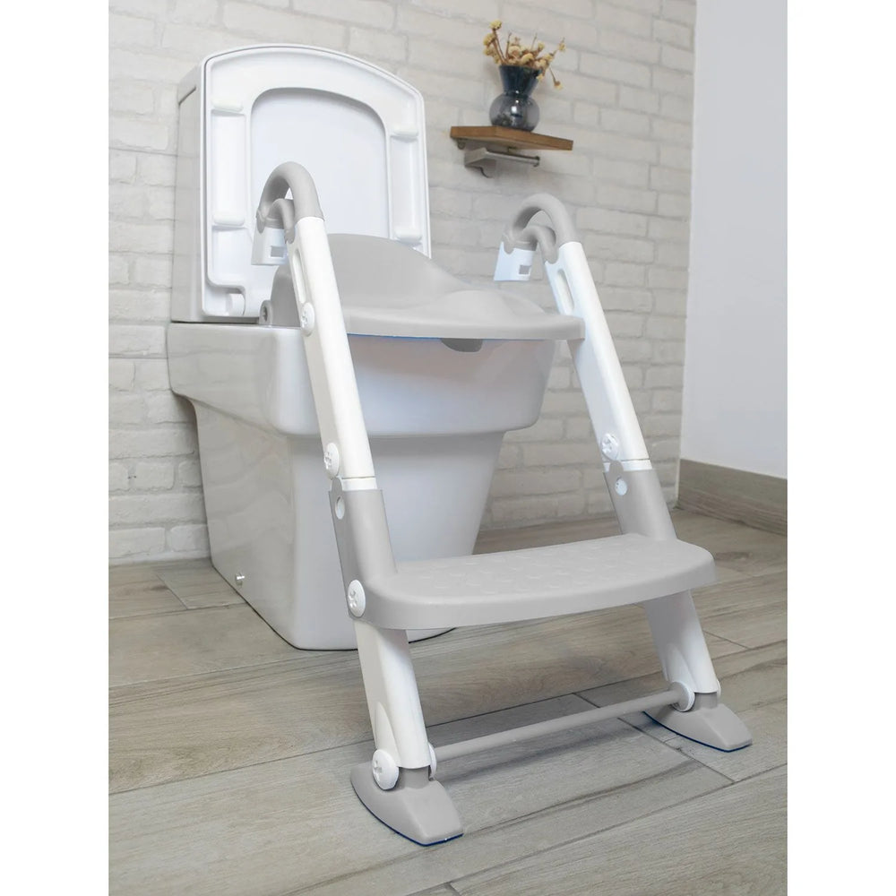 3-i-1 børnetoilet med trin og foldbar pottestol, justerbar højde og håndtag – Asalvo