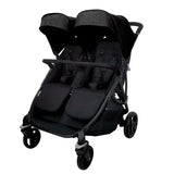 Tvillinge Klapvogn Double Bro Justerbar – Sort – Asalvo