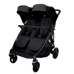 Tvillinge Klapvogn Double Bro Justerbar – Sort – Asalvo