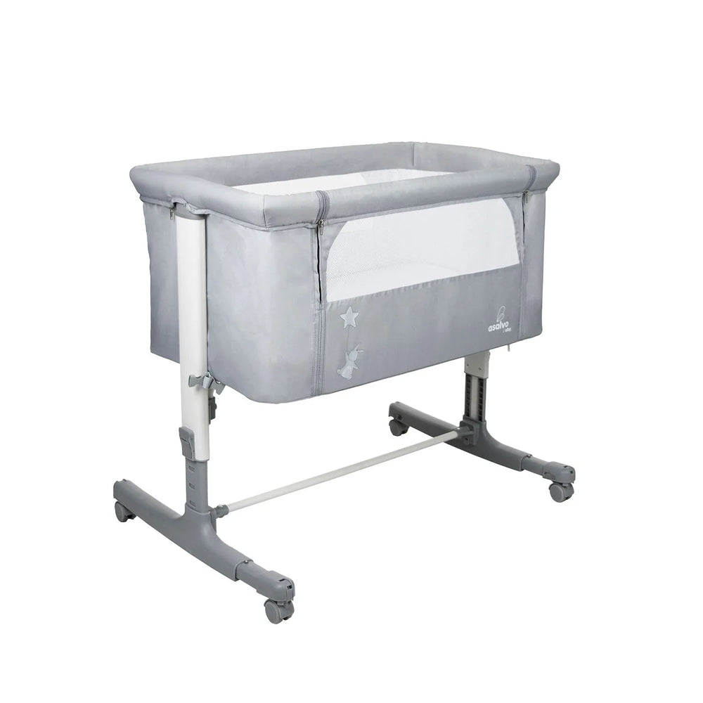 Bedside Crib Mini Calm Kompakt – Grå – Asalvo