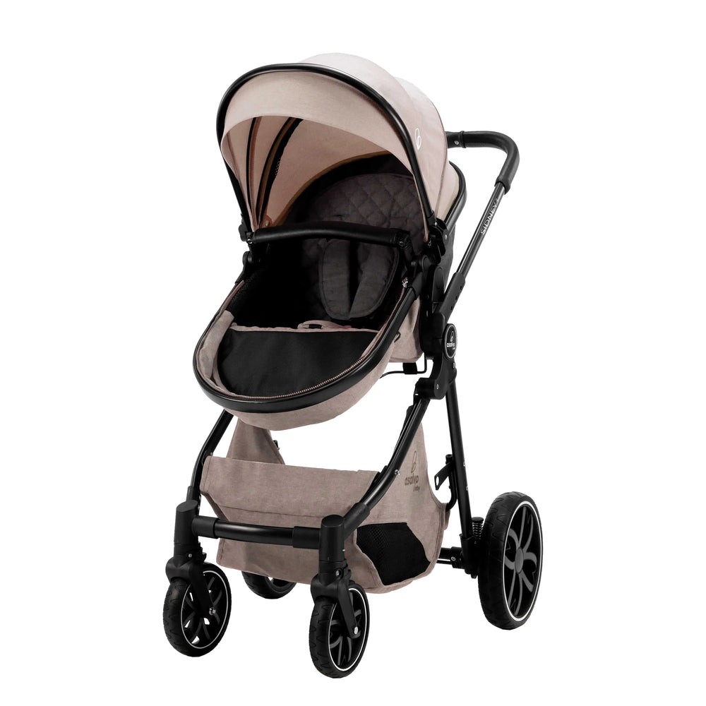 Klapvogn Convertibel Sidney 2 Justerbar – Beige – Asalvo