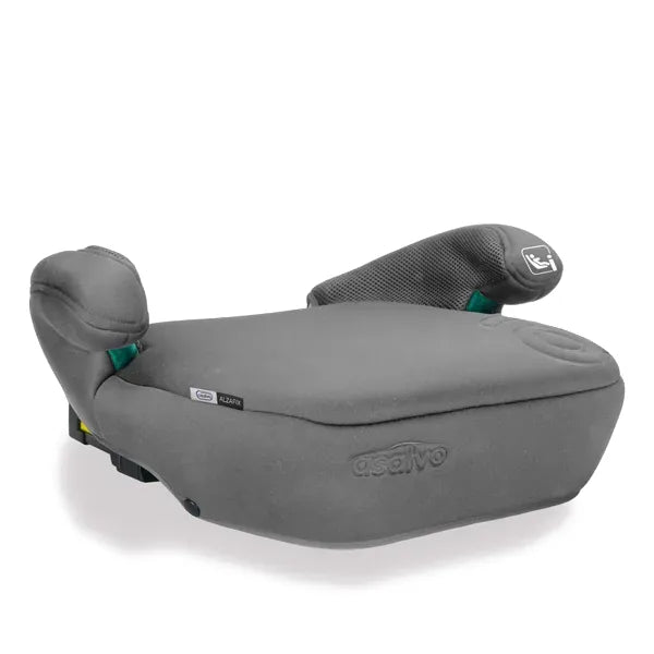 Selepude I-Size 125–150 cm, ISOFIX & selemontering, vaskbar tekstil — Asalvo