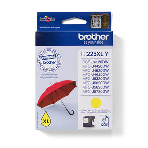 Brother LC 225XLY Gul 1200 sider Blæk