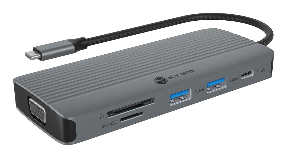 ICY BOX IB-DK4040a-CPD 10-in1 USB-C dokkoló szürke
