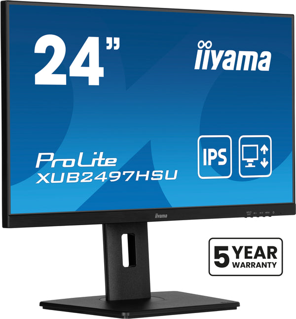 iiyama ProLite XUB2497HSU-B2 24 1920 x 1080 (Full HD) HDMI DisplayPort 100Hz Pivot Skærm
