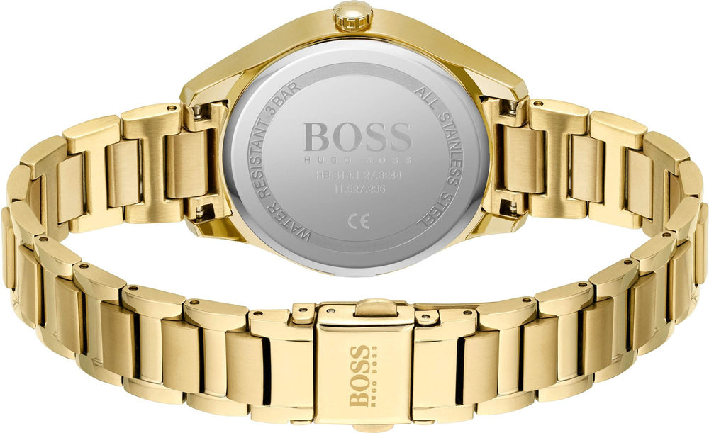 Hugo Boss dameur 1502584 Grand Course kvarts guldfarvet rustfrit stål
