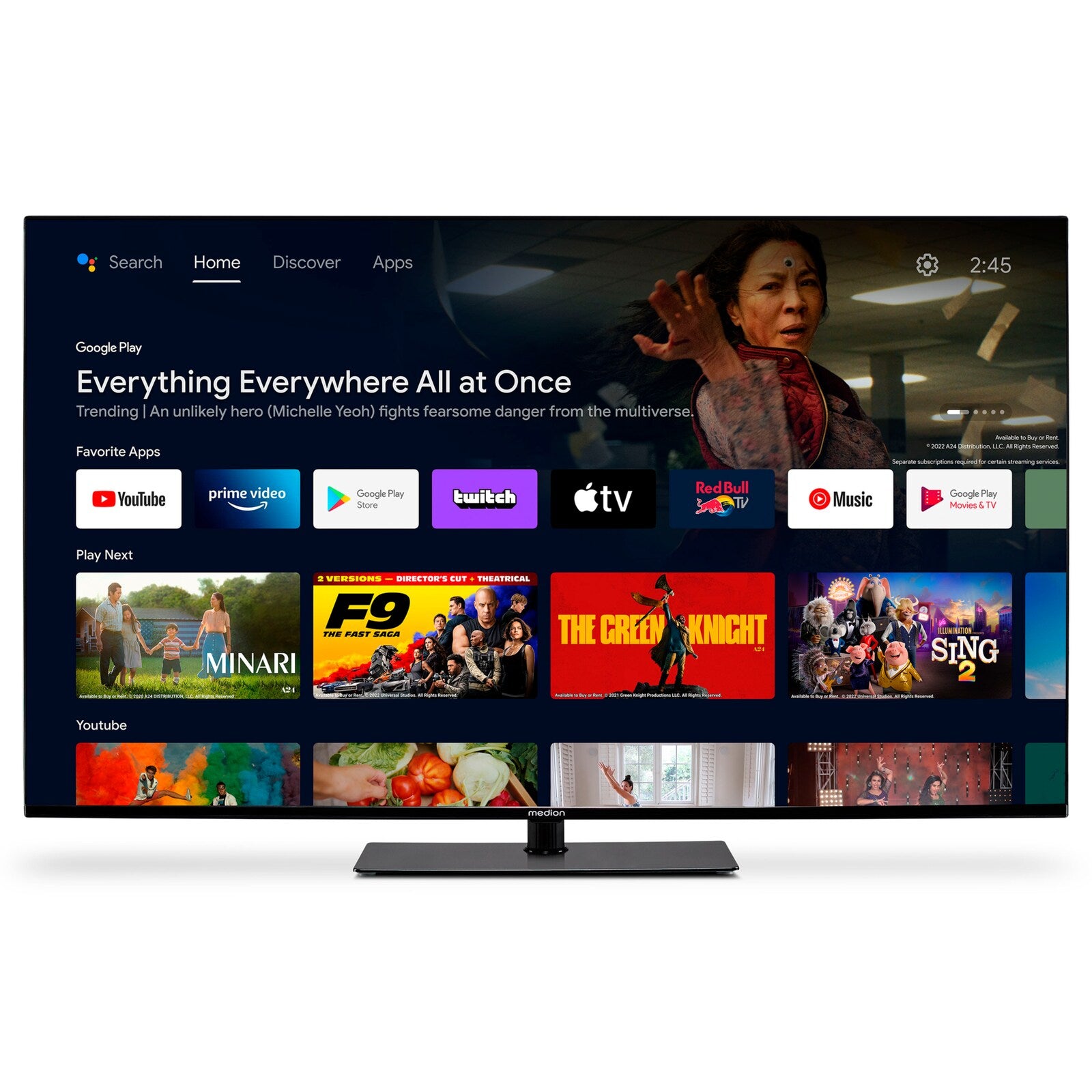 MEDION LIFE X15071 (MD 30922) 127 cm (50) 4K Ultra HD Smart TV Wi-Fi Sort 320 cd/m²
