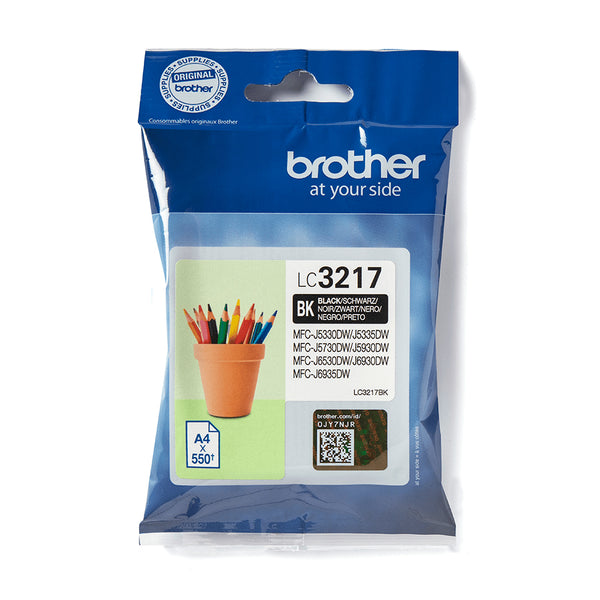 Brother LC 3217BK Sort 550 sider Blæk