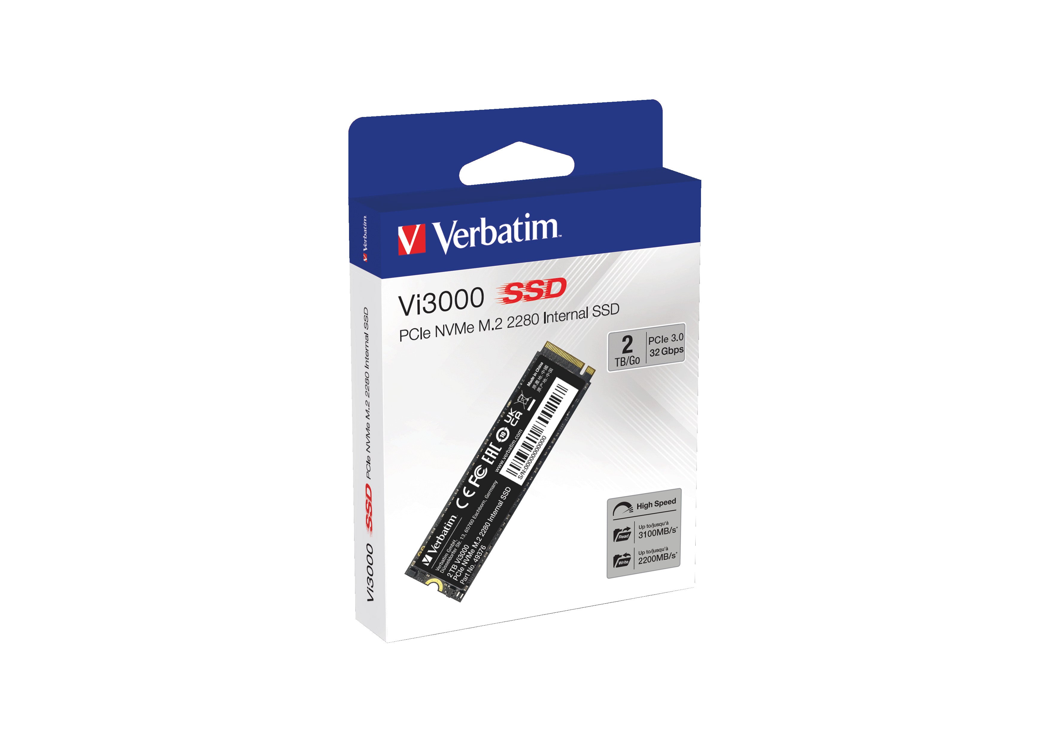 Verbatim SSD Vi3000 2TB M.2 PCI Express 3.0 x4 (NVMe)