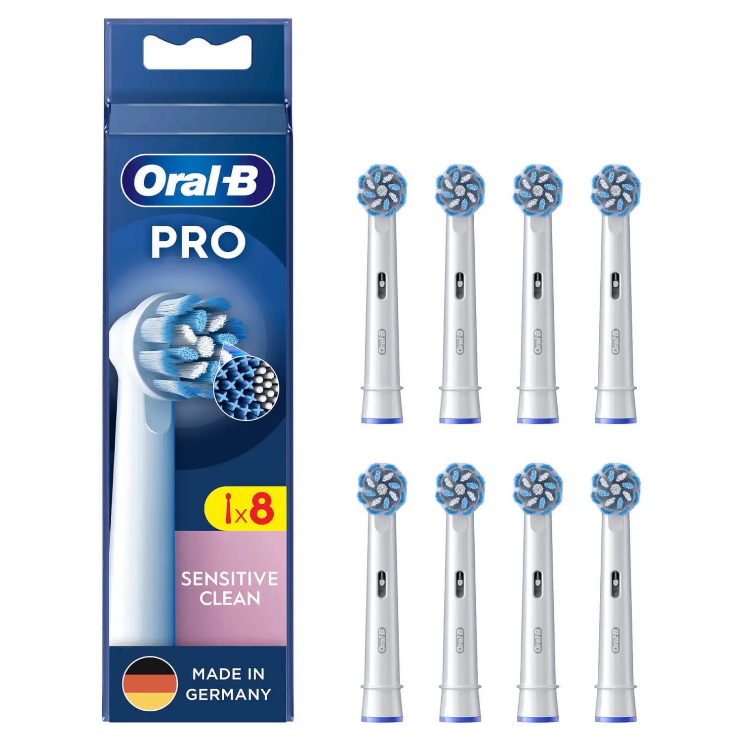 Oral-B Pro Sensitive Clean Brush tips Hvid, 8 stk. Ekstra tandbørstehoveder