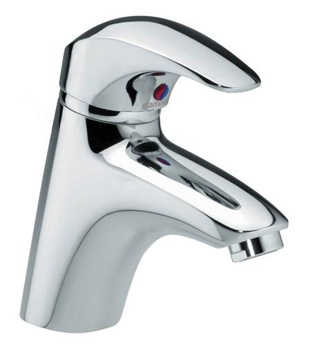 Håndvaskarmatur 1-grebs forkromet, lav model 120 mm fremspring, Eco-Save vandbesparelse - Damixa