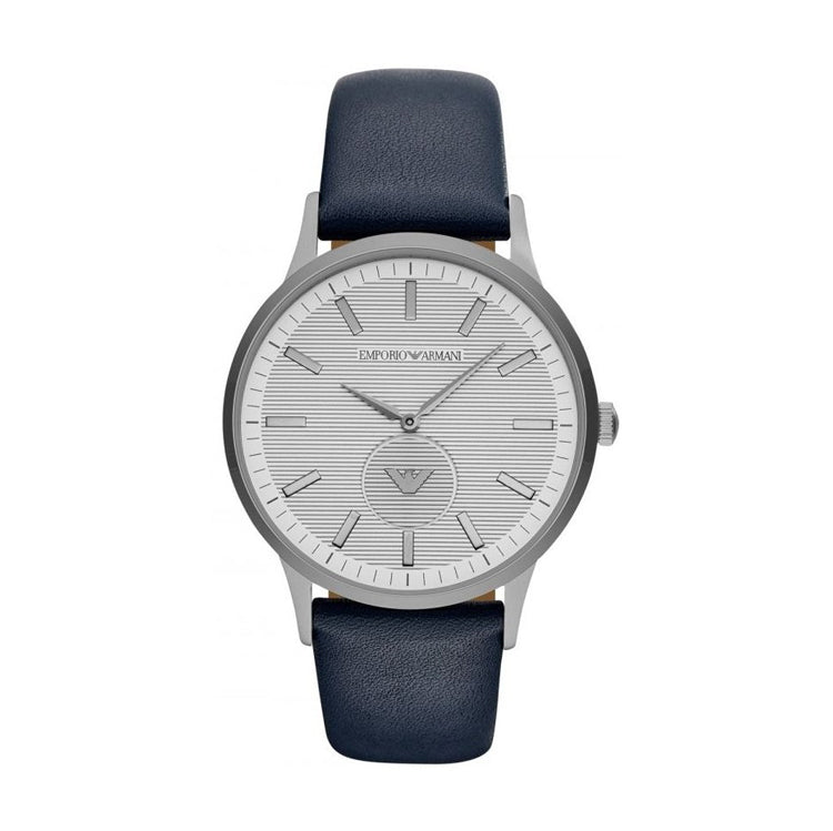 Emporio Armani Renato hvid skive blå læder rem ur For Men Ar11119