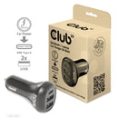 Club 3D CAC-1921 36Watt Bilstrømsadapter 2xUSB-A 1xUSB-C Sort
