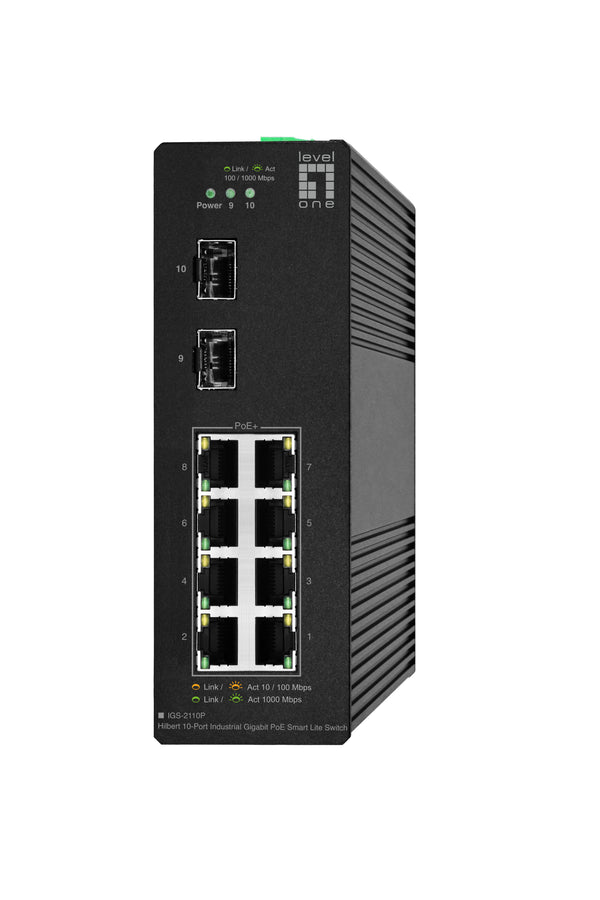 LevelOne IGS-2110P netværksswitch Administreret L2 Gigabit Ethernet (10/100/1000) Strøm over Ethernet (PoE) Sort