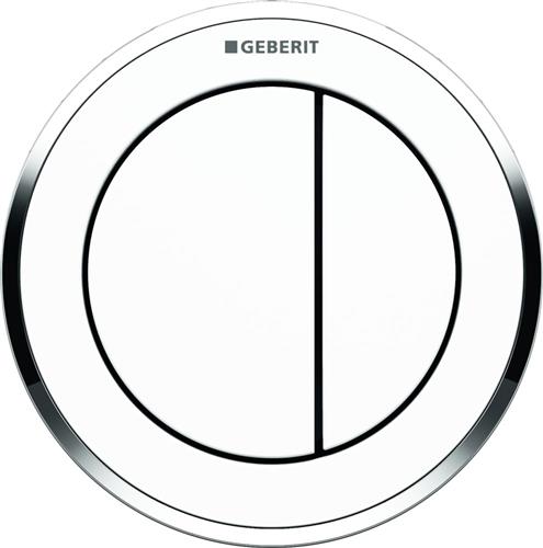 Dobbeltskyl pneumatisk fingertryk til gipsmontage, krom/hvid - Geberit