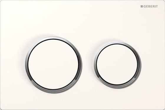 Betjeningsplade Omega20 dobbeltskyl hvid/krom - Geberit