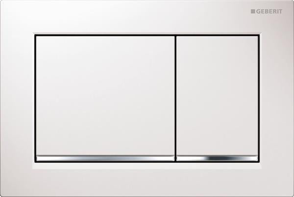 Betjeningsplade dobbeltskyl hvid/krom til cisterne 61 7060 700/750 - Geberit