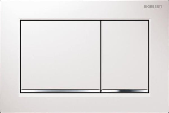 Betjeningsplade dobbeltskyl hvid/krom til cisterne 61 7060 700/750 - Geberit