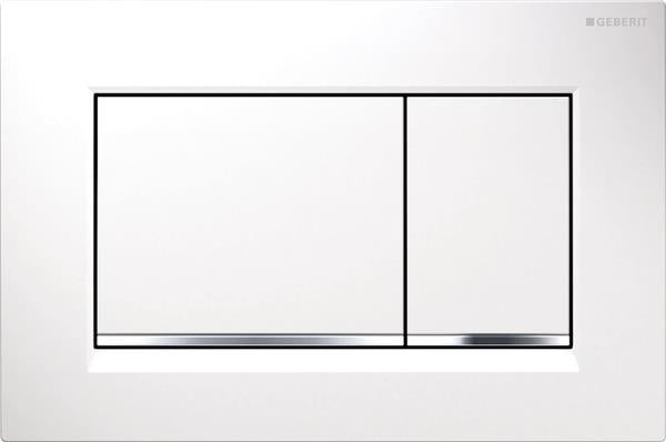 Dobbeltskyl frontbetjeningsplade hvid/krom til Geberit Sigma UP320/UP720 - Geberit