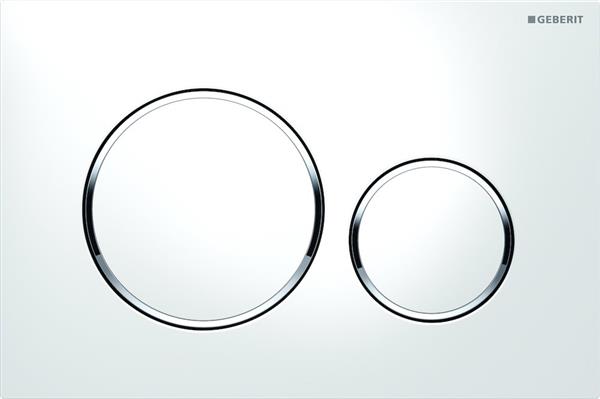 Frontbetjening dobbeltskyl hvid/krom til Geberit Sigma UP320/UP720 - Geberit