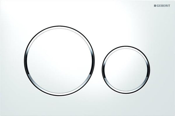 Frontbetjening dobbeltskyl hvid/krom til Geberit Sigma UP320/UP720 - Geberit