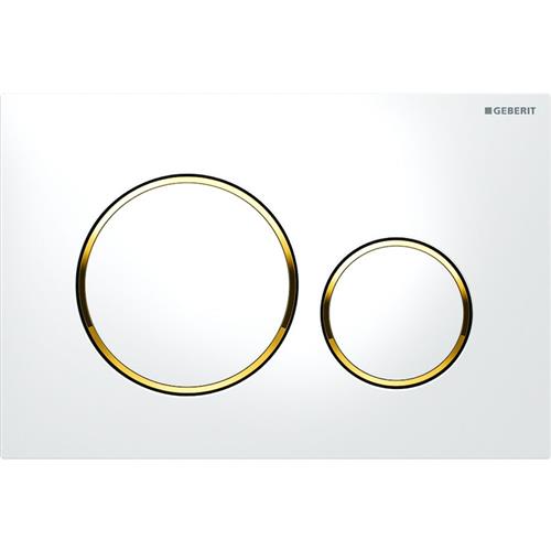 Betjeningsplade Sigma20 dobbeltskyl hvid/guld - Geberit