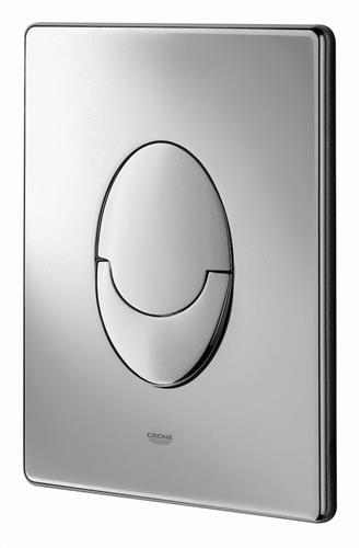 Betjeningsplade dobbeltskyl/start-stop 156x197 mm forkromet til pneumatisk Grohe
