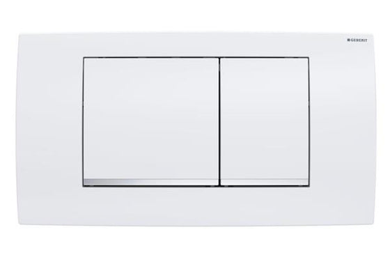 Dobbeltskyl betjeningsplade Twinline30 hvid/krom fronttryk - Geberit