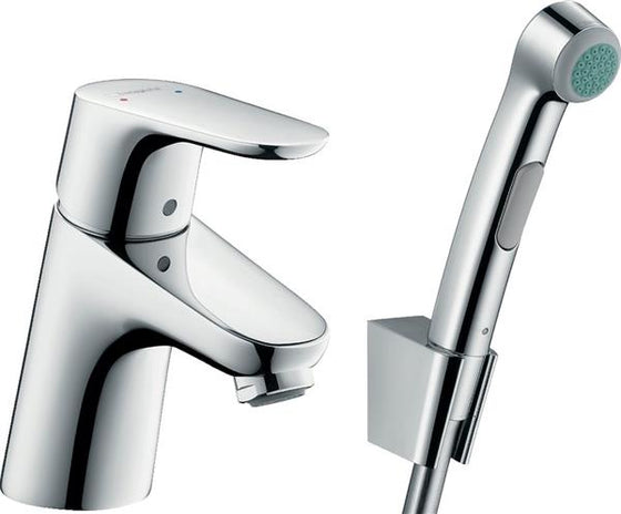 Bidétarmatur 1-grebs med håndbruser, lav model, vandbesparende - hansgrohe