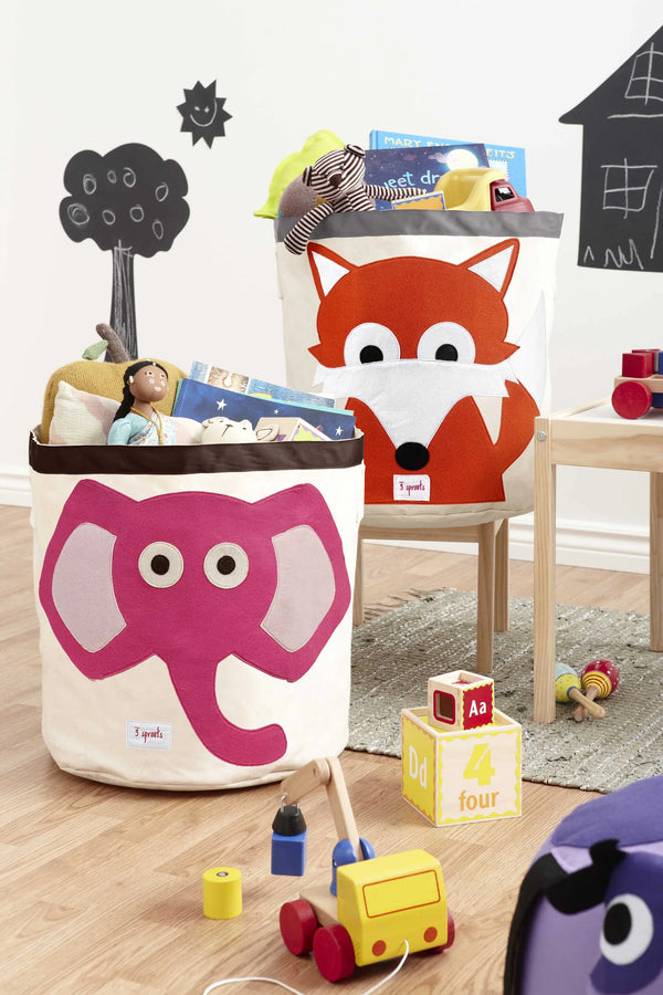 3 Sprouts Opbevaringsbeholder Rund, Elefant/Pink