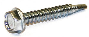 DIN 7504K boreskrue udv. 6-kant elgalvaniseret FZB m/flange, 50mm - 500stk