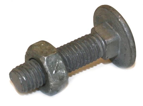 DIN 603 / 555 bræddebolt med møtrik varmgalvaniseret M12 FZV 4.6, 180mm - 50stk