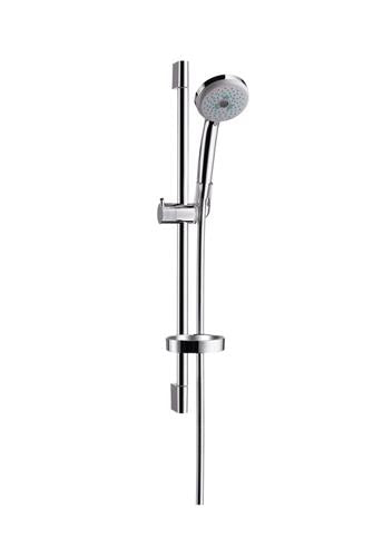 Håndbrusersæt 100 mm 3-stråle Rain/MonoRain/massage, bruserstang 650 mm, forkromet - hansgrohe